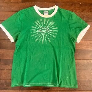 Vintage Nike green ringer shirt 90s y2k